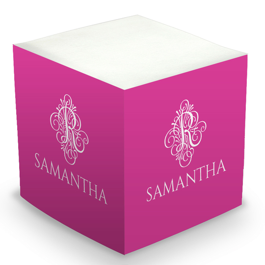 Ornate Initial Sticky Memo Cube